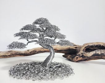 Stainless Steel Wire Tree Sculpture – Minimalist Home Decor – Handmade Spiritual Art – Meaningful Gift