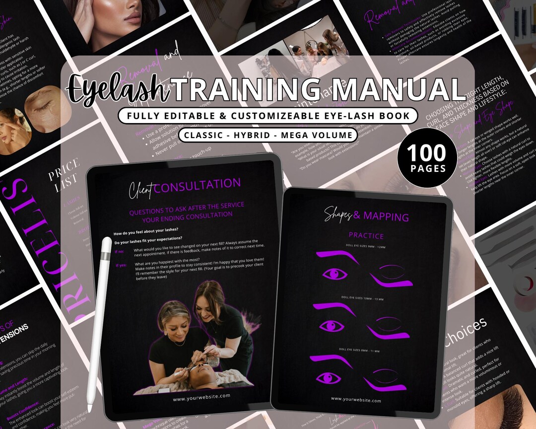 Editable Lash Course Guide | Lash Training Manual Template | Canva Lash ...
