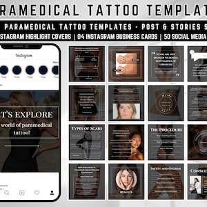 Modello Instagram per tatuaggi paramedici I Instagram con camuffamento cicatrici I Post sui tatuaggi medici I Social media per tatuaggi medici I Tatuatore
