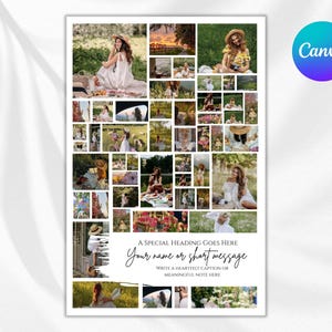 24x36 Photo collage, Poster Collage Template for 47 Photos, Poster size photo collage, Photo Collage Template, Storyboard, Memorial, Funeral
