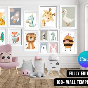 Modern Kid&#39;s Room Wall Art Bundle Set of 100+ Prints, DIGITAL Download, Eclectic Nursery Prints, Playroom Decor, Maximalist Prints