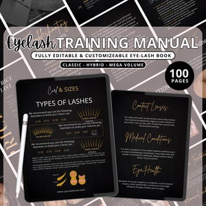 Lash Training Editable Guide | Classic Hybrid Volume Training | Eyelash Training Manual | Lash Tech Template | Lash Instructor Manual Ebook