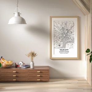 Personalized City Map Print: Custom Town Art (Digital Download, Canva Template)