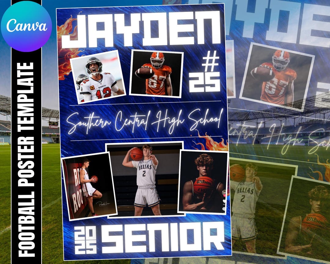 Football Poster Canva Template | Sports Background & Digital Backdrop ...