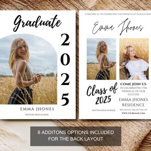 Photo Graduation Invitation Template, Editable Graduation Announcement, Senior 2025 Graduate Invitation, Graduation Party Invite - Hayden