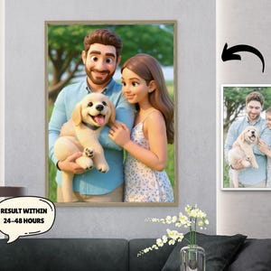 Custom Pixar Style Portrait from Your Photo | Personalized 3D Cartoon Character | Couple, Family, Pet Gift | Digital Pixar Art