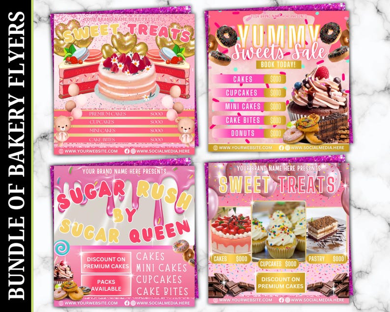 Bakery Flyer, Bake Shop Price List, Sweet Treats Flyer, Dessert Flyer ...