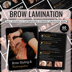 Eyebrow Lamination Training Manual: Editable Brow Course (Canva)