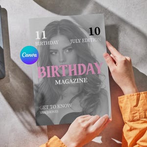 Personalized Birthday Magazine Cover Template: Bestie Gift (Canva Editable, Digital Download)