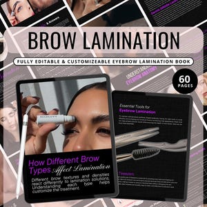 Eyebrow Lamination Training Manual: Brow Waxing Course (Editable Canva Template)