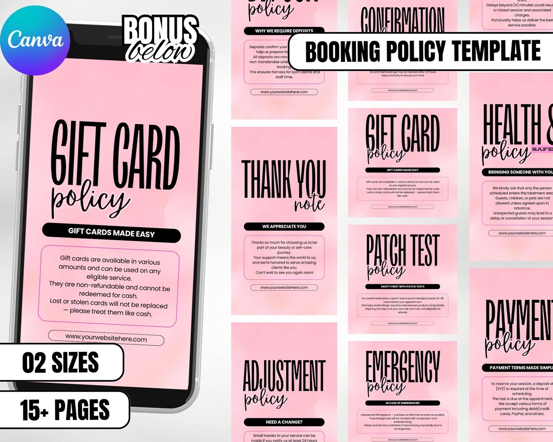 Booking Policies Template Canva Booking Policy Instagram Story Hair ...