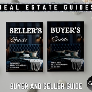 Seller Guide and Buyer Guide Bundle, Listing Presentation for Real Estate, Realtor Packet, Editable Canva Home Buyers and Sellers Guides