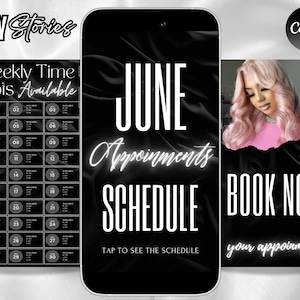 Instagram Story Calendar 2025 - Available Appointments Template - Monthly Schedule Template - Nail Tech Calendar