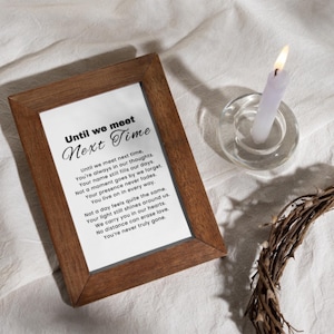 Funeral Poem Sign: Celebration of Life Memorial Keepsake (Canva Template Digital Download 8x10 Inches)