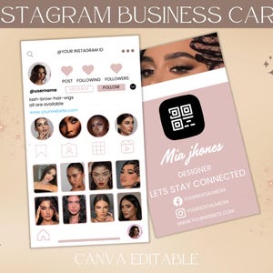 Instagram Business Card, Editable Esthetician Templates, Ig Business Card, Skincare Template, Social Media Tempalte, Qr Code Business Card