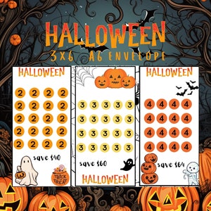 Halloween Mini Savings Challenge A6 Printable 3x6