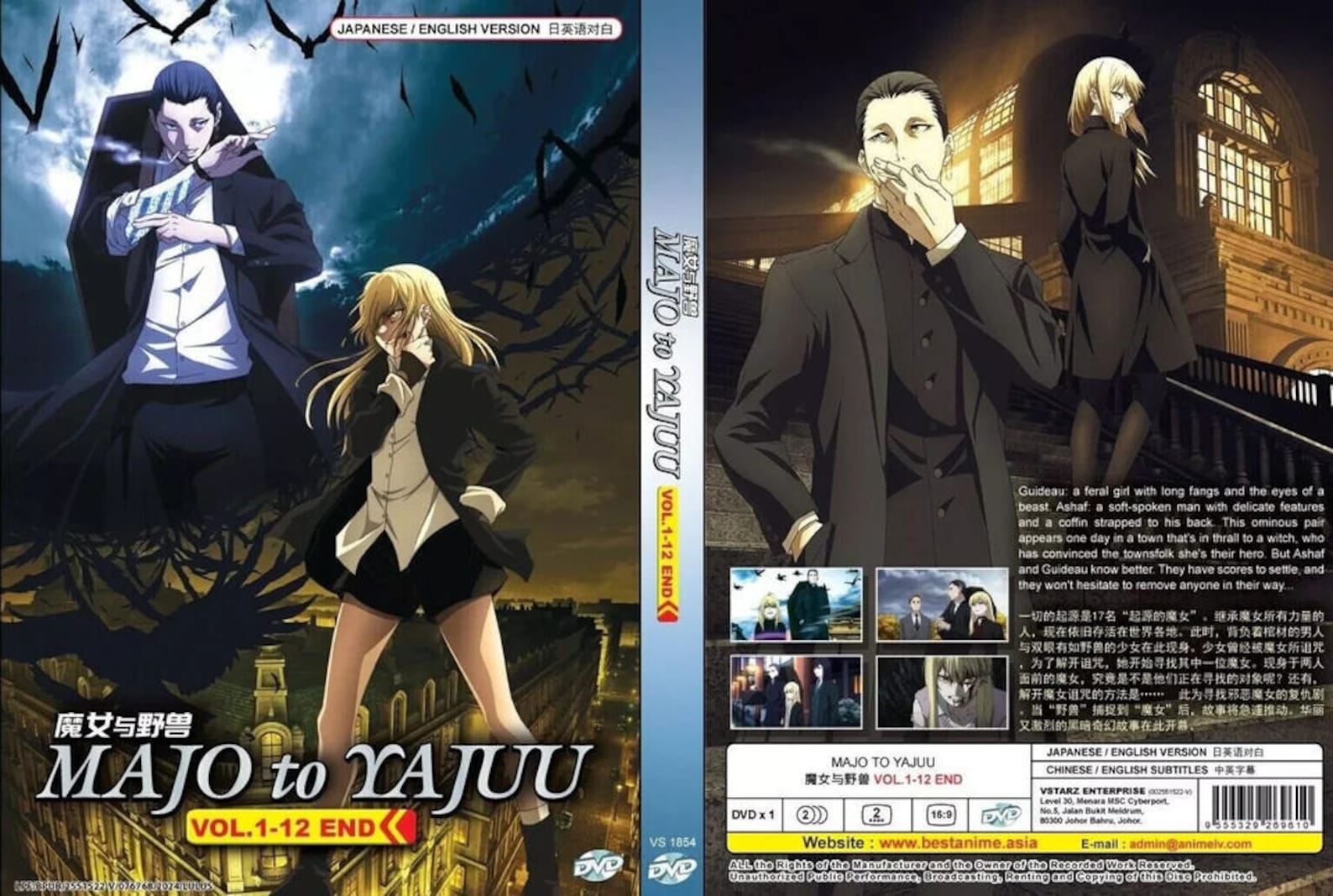 DVD Anime Majo to Yajuu (the Witch and Beast) (1-12 End) English Dub