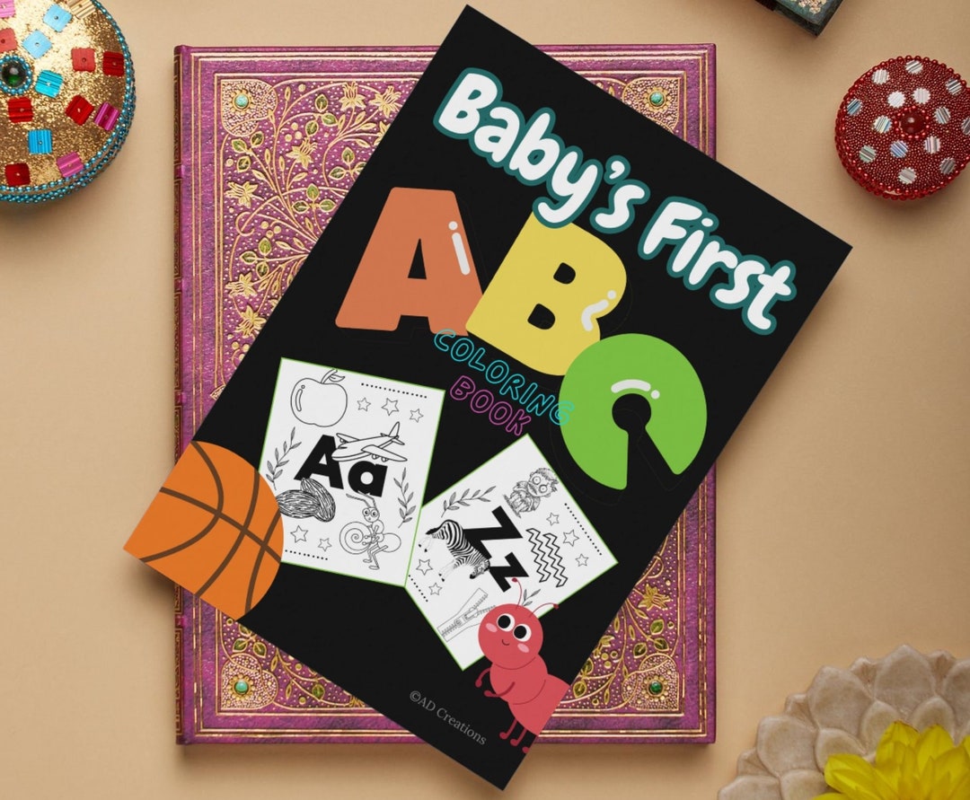 ABC Book Baby Shower Game Alphabet Coloring Book Babys First ABC Book ...
