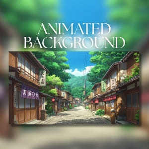 Fondo animado / Calle tranquila de un pueblo japonés / Naturaleza veraniega / Pueblo de anime tradicional / Descarga digital MP4 / AB298