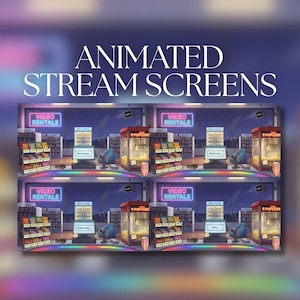 Animated Stream Screens | Retro VHS Video Rental Store Interior | Starting Soon | Be Right Back | Stream Ending | Offline | SS28