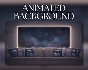Animated Background | Cozy Space Cabin Window Seat with Galaxy View | Relaxing Starfield Ambience | MP4 Digital Download | AB166