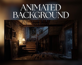 Animated Background | Haunted Staircase | Creepy Abandoned Manor | Dusty Horror Ambience | MP4 Digital Download for Streaming | AB632