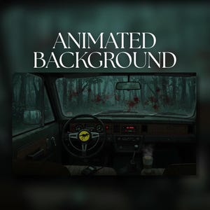 Animated Background | Dinosaur Park Jeep | Horror | Stranded Vehicle | Rainy Night Storm | MP4 Digital Download | AB416