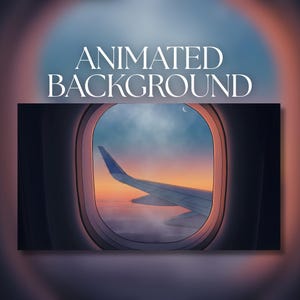 Animated Background | Airplane Window Sunset View | Relaxing Travel Background l MP4 Digital Download | AB92