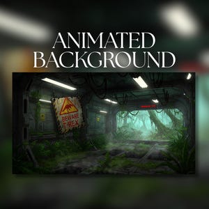 Animated Background | Overgrown Jungle Facility | Beware T-Rex | Mysterious & Adventurous | MP4 Digital Download | AB403