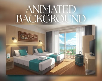 Animated Background | Luxury Seaside Resort Hotel Room | Ocean View Balcony | MP4 Digital Download | AB332