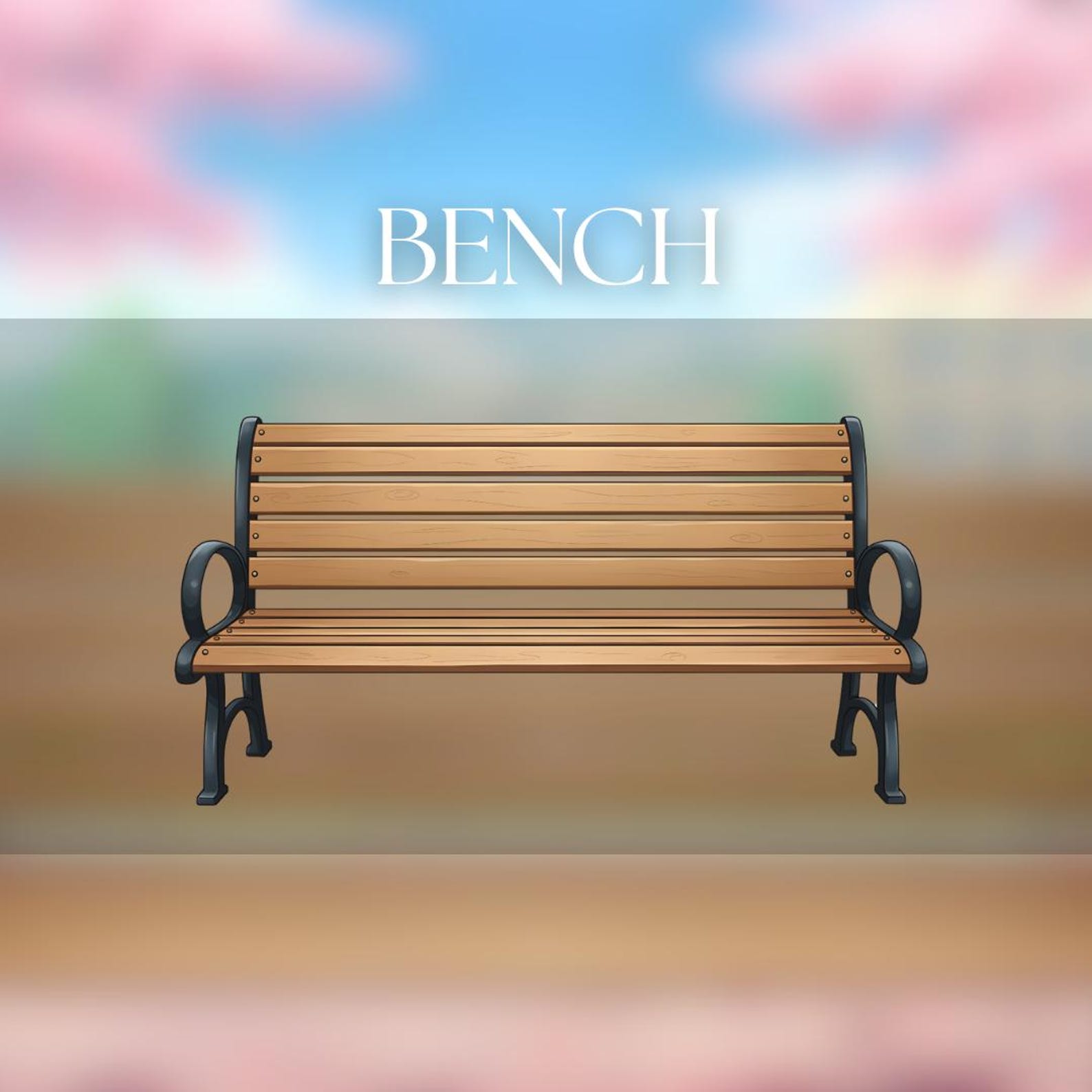 Animated Background | Springtime School Playground Bench With Cherry ...