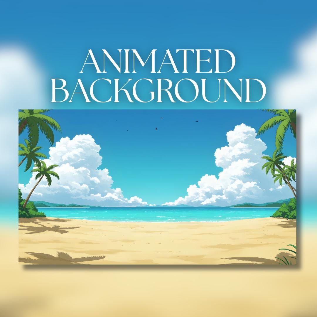 Animated Background | Tropical Island Beach Scene | Bright Summer Ocean ...
