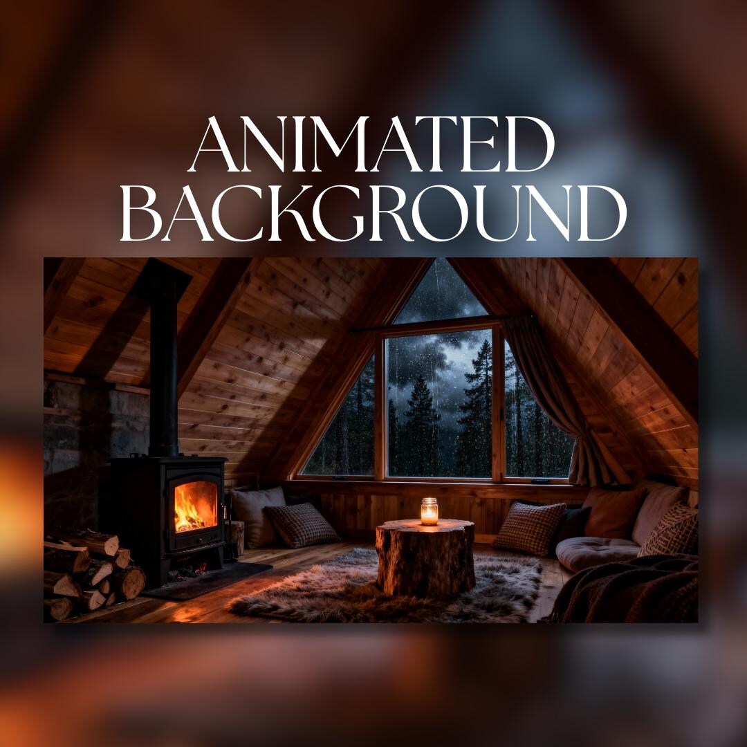 Animated Background | Cozy A-frame Cabin Interior | Rainy Forest ...