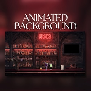 Animerad bakgrund | Gotisk barinredning | Neonskylt | Cocktaildrinkar och mörk taverna | Digital nedladdning | AVT180