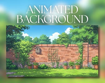 Animated Background | Sunny Garden Wall with Climbing Ivy | Peaceful Backyard Scenery | MP4 Digital Download | AB298