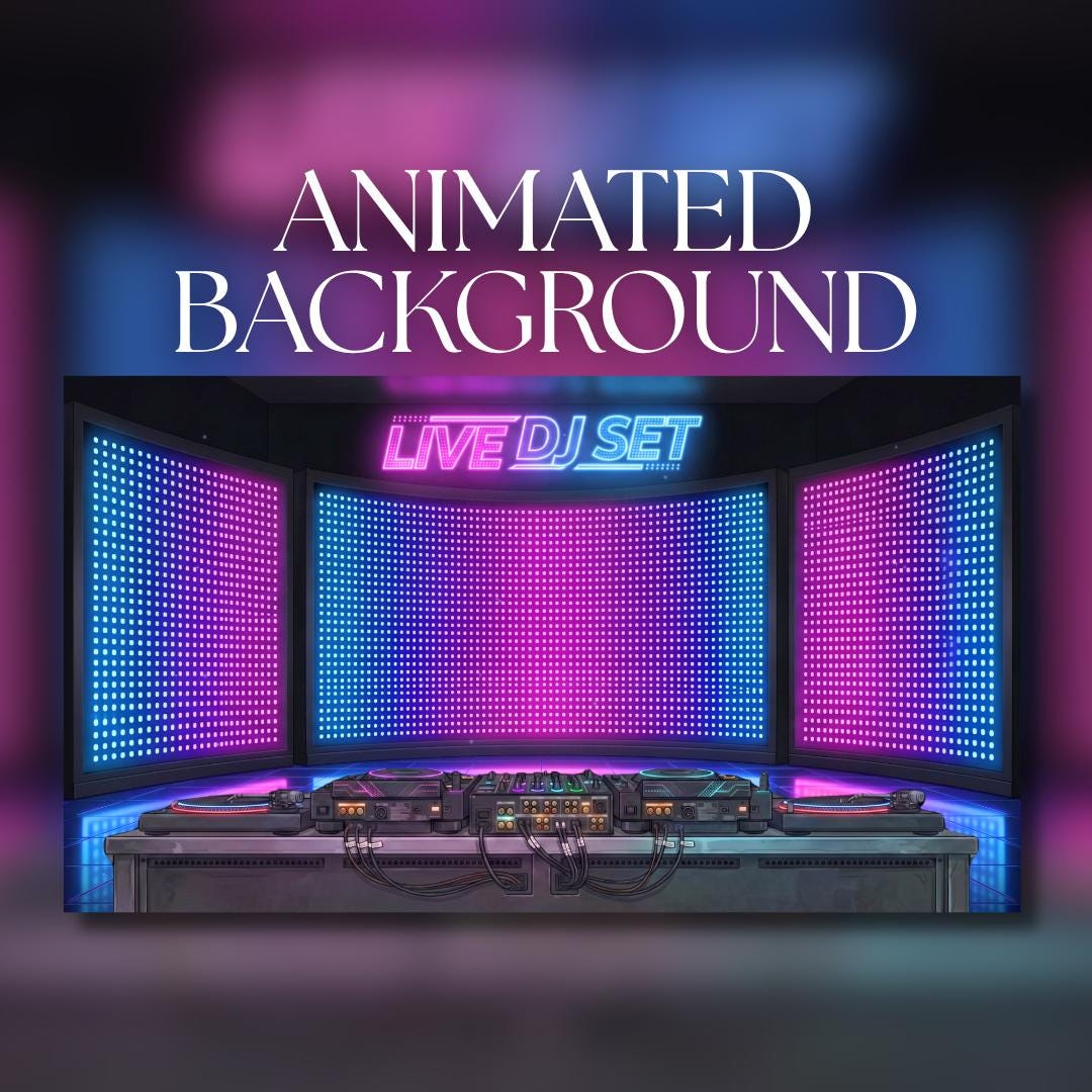 Dj Operator Background Animated Background | Neon DJ Booth Live Set Stage | LED Panel Club ...