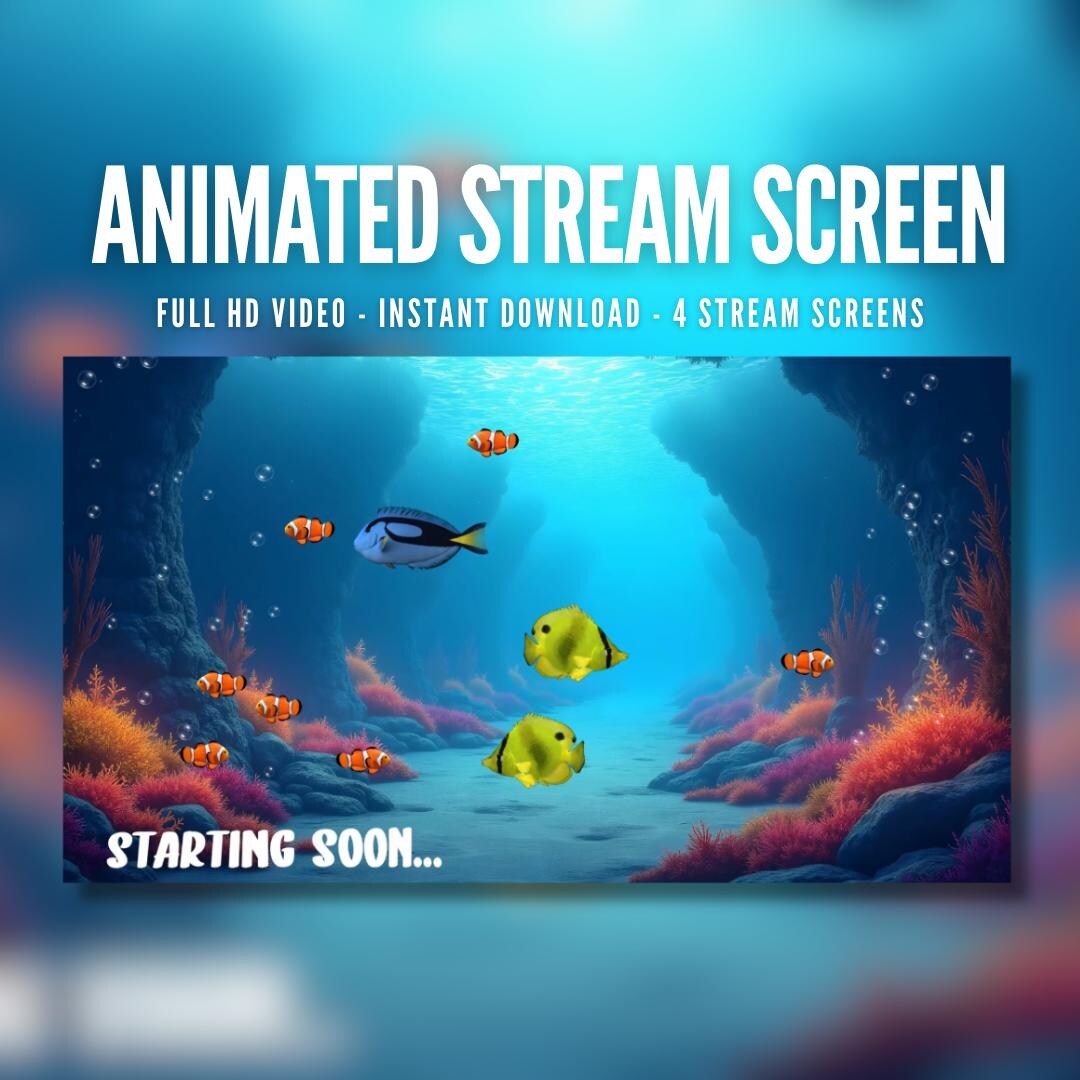 Stream Offline Screen Fish Animated Stream Screen | Underwater Deep Ocean | Marine Fish ...