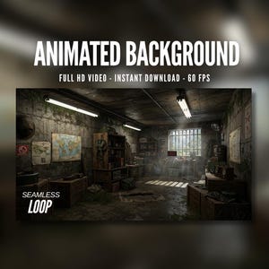 Animated Background | Survival Bunker | Post-Apocalyptic Hideout | MP4 Digital Download for Streaming | AB463