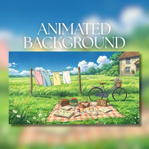 Animated Background | Sunny Countryside Picnic Scene | Cottage Garden Summer Ambience | MP4 Digital Download | AB23