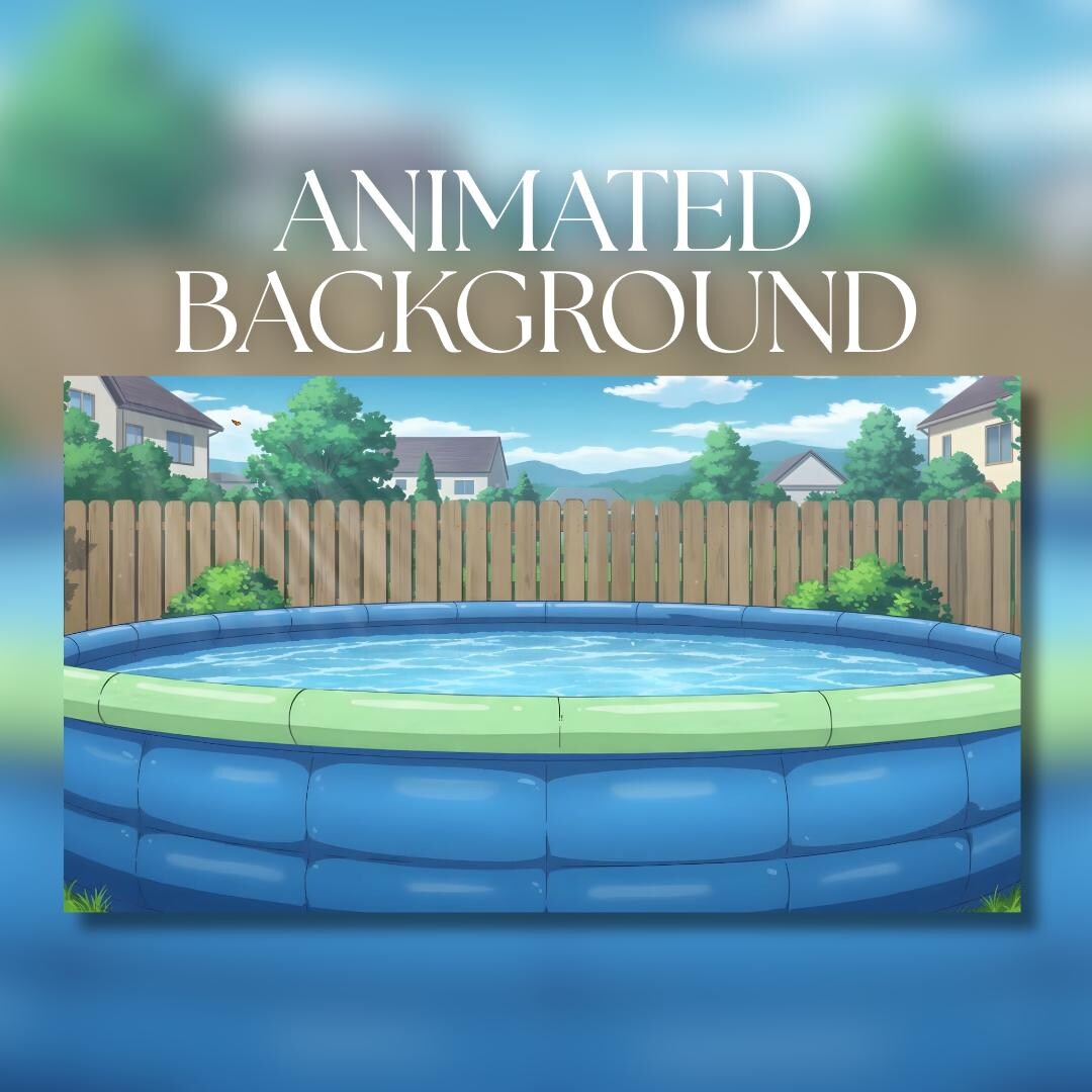 Animated Background | Backyard Inflatable Paddling Pool With Green Rim ...