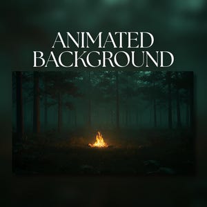 Animated Background | Rainy Forest Campfire | Eerie Pine Trees | Mist & Shadows | MP4 Digital Download for Streaming | AB383