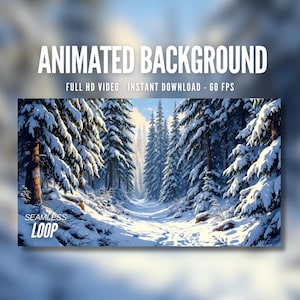 Animated Background | Winter Snow Forest | Snow Covered Trees | Calm Ambience | Twitch | Stream | Zoom | Vtuber | Live Wallpaper | AB130