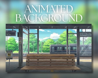 Animated Background | Train Station Waiting Area | Peaceful Countryside Railway Platform | MP4 Digital Download | AB419