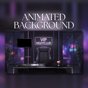 Animated Background | VIP Nightclub Office | Neon Executive Desk | City Lights & Luxury Chair | MP4 Digital Download | AVT173