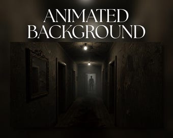 Animated Background | Haunted Hallway with Shadowy Figure | Creepy Horror Ambience | MP4 Digital Download for Streaming | AB285
