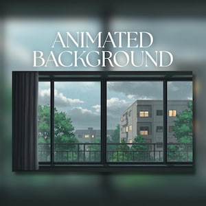 Animated Background | Rainy Apartment Window View | Overcast Urban Neighbourhood | MP4 Digital Download | AB34