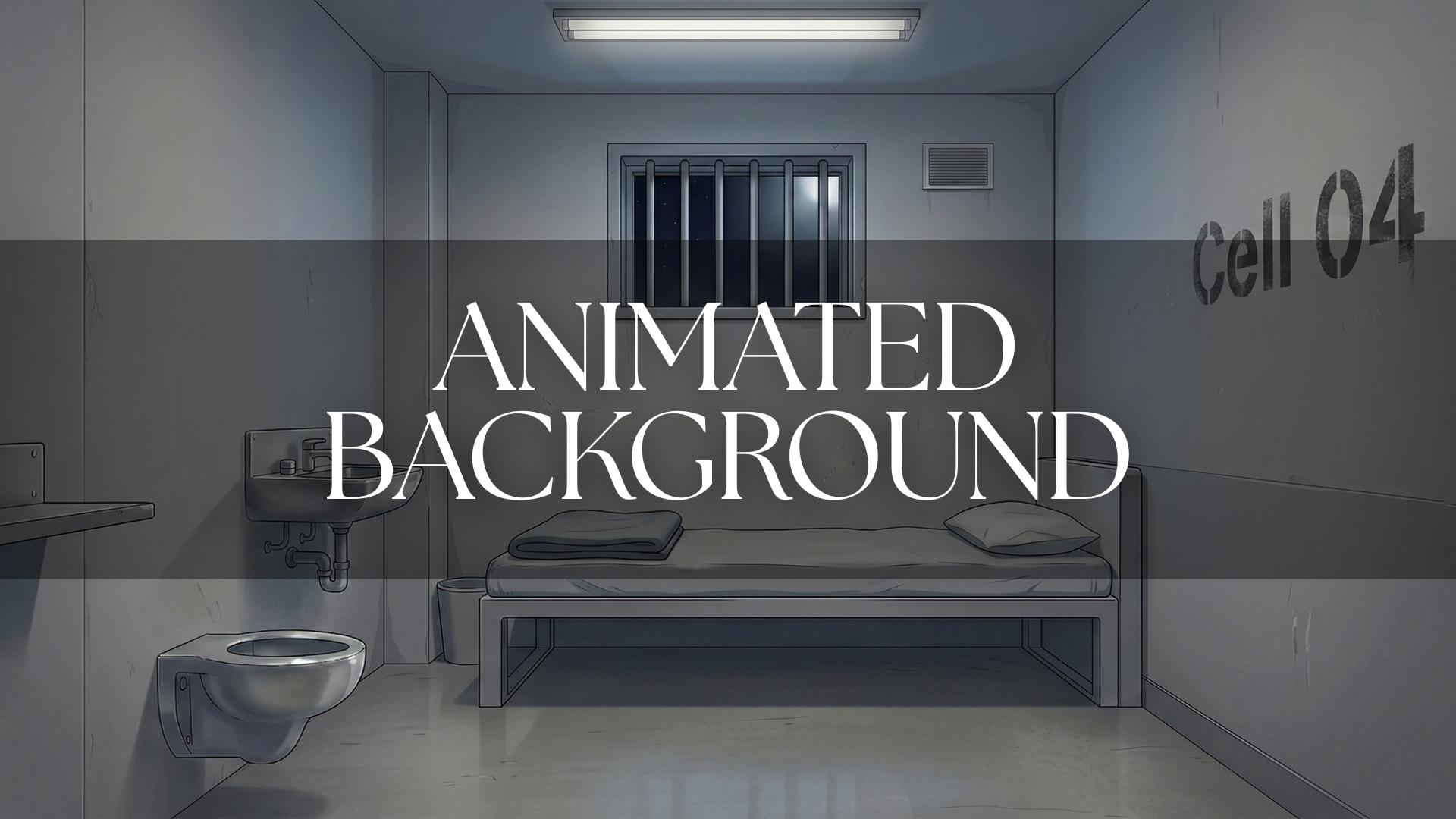 Animated Background | Prison Cell Interior With Bars & Night Window ...