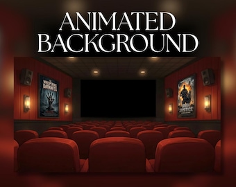 Animierter Hintergrund | Kinoraum Sitzplätze Ansicht | Kino-Bildschirm Raum | MP4 Digitaler Download | AB123