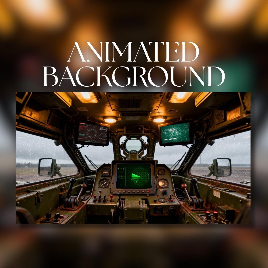 Animated Background | Armoured Vehicle Control Cabin | Military Radar ...