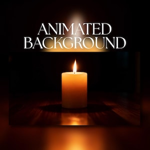 Animated Background | Warm Candle Flame Flickering in a Dark Peaceful Room for Relaxation & Memorial Ambience | MP4 Digital Download | AB508